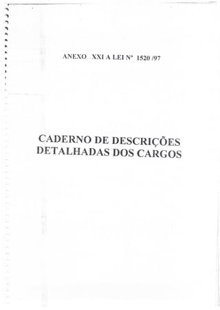 Anexo xxi parte 01  Lei 1520,  Plano de Cargos e Salários Juazeiro ba 1997