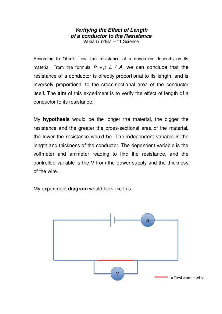 An experiment to verify ohm’s law