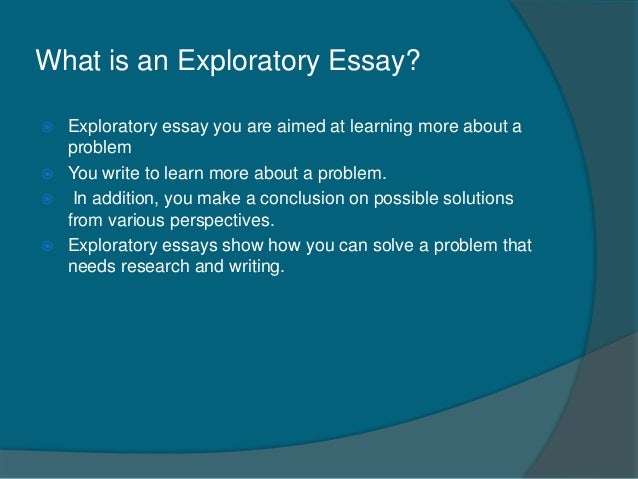 What is an exploratory paper
