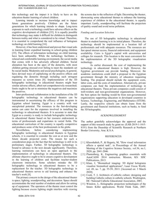 An Exploratory Study on The Use of 3d Hologram Visualization in Egypt's ...