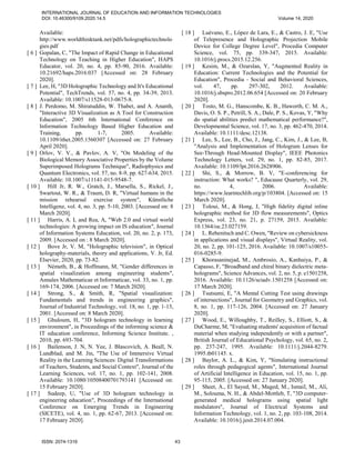 An Exploratory Study on The Use of 3d Hologram Visualization in Egypt's ...