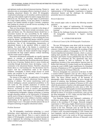 An Exploratory Study on The Use of 3d Hologram Visualization in Egypt's ...