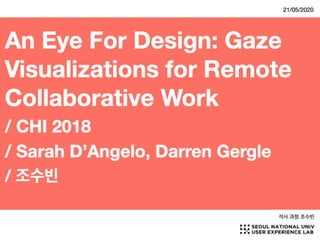 An eye for design : gaze visualizations for remote collaborative work
