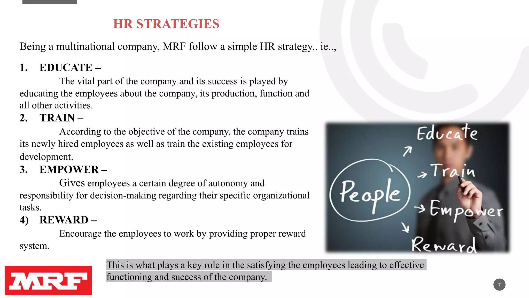 An eye on MRF Tyre HR Activities | PPTX | Human Resources | Business