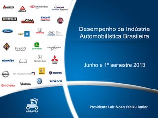 Presidente Luiz Moan Yabiku Junior
Desempenho da Indústria
Automobilística Brasileira
Junho e 1º semestre 2013
 