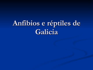 Anfibios e réptiles de Galicia 