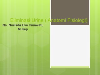 Eliminasi Urine ( Anatomi Fisiologi)
Ns. Nurisda Eva Irmawati,
M.Kep
 
