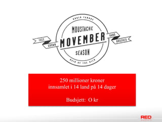 250 millioner kroner
innsamlet i 14 land på 14 dager

        Budsjett: O kr
 