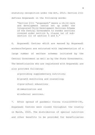 Anganwadi centre judgment