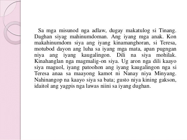 A visayan literary work entitled ang batang di matulog was written by picture