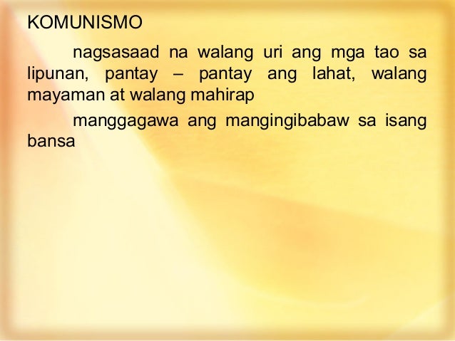 Kahulugan Ng Komunismo Halimbawa