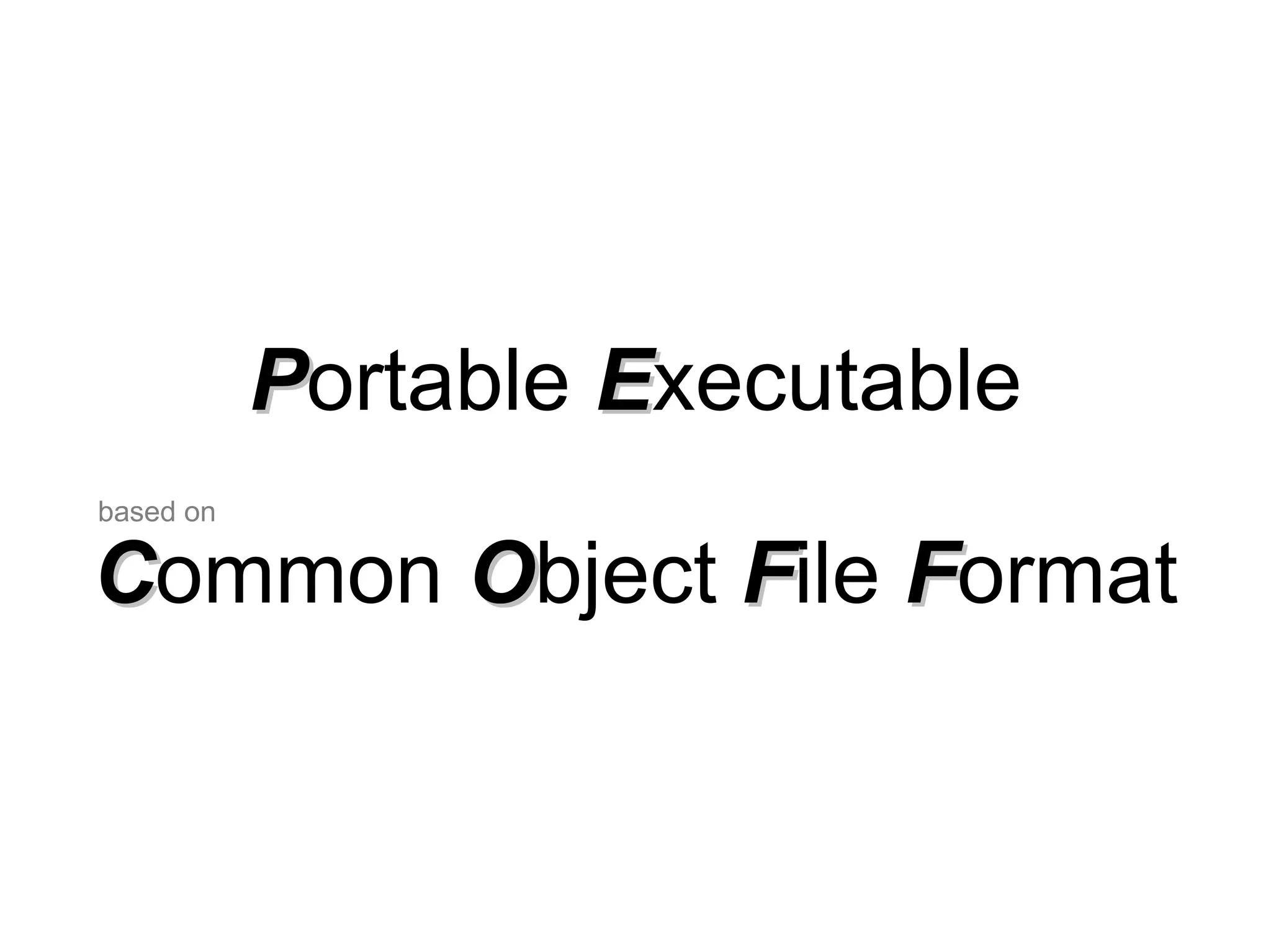 Portable Executable
based on

Common Object File Format
 