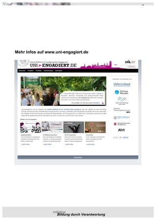 Mehr Infos auf www.uni-engagiert.de
 