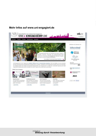 Mehr Infos auf www.uni-engagiert.de
 