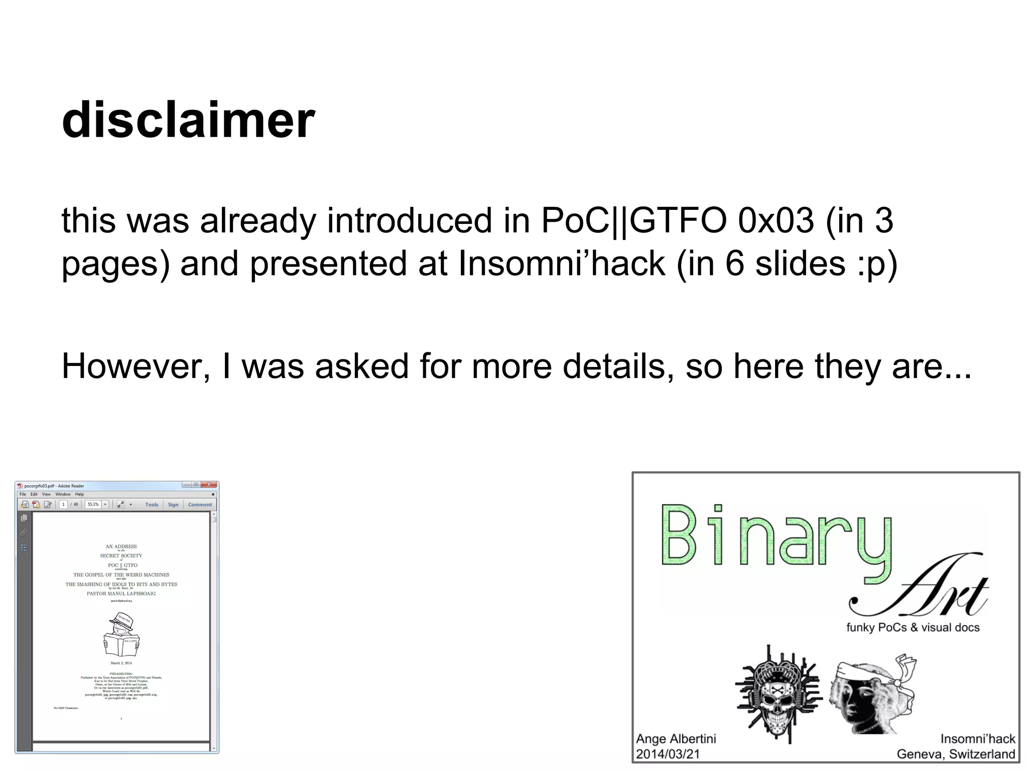 when AES(☢) = ☠ --- a crypto-binary magic trick | PDF