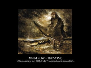 Alfred Kubin (1877-1959)
« Wassergeist » (um 1905. Feder-Tuschzeichnung, aquarelliert.)
 