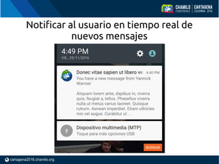 Notificar al usuario en tiempo real de
nuevos mensajes
 