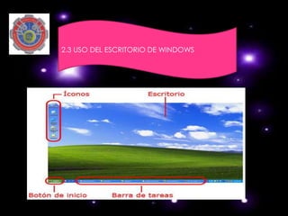 2.3 USO DEL ESCRITORIO DE WINDOWS
 