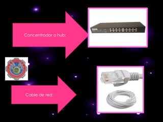 Concentrador o hub:




Cable de red:
 