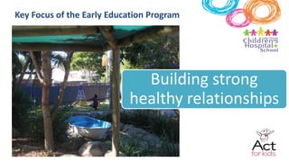 Key Focus of the Early Education Program
Provide a safe place to learn
and grow
 