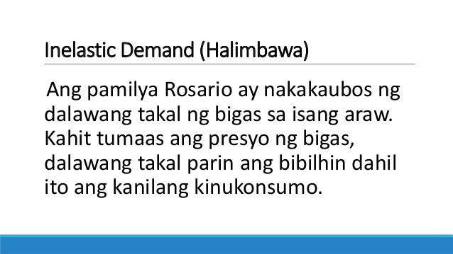 Elasticity Of Demand Filipino