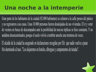 Una noche a la intemperie 