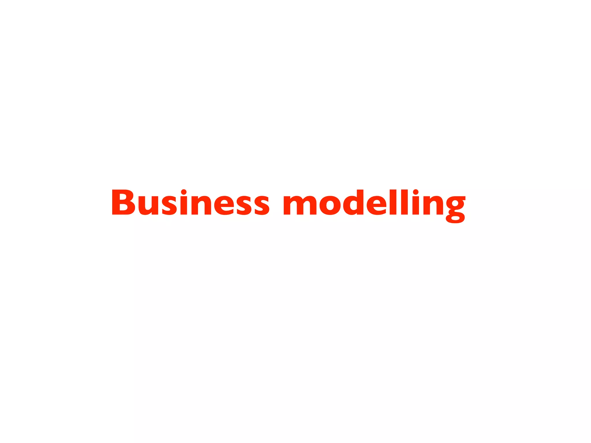 Business modelling
 
