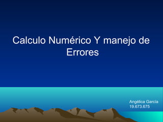 Calculo Numérico Y manejo de
           Errores



                       Angélica García
                       19.673.675
 
