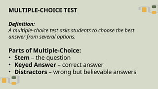 Comprehensive Guide to Developing and Constructing Objective Tests | PPTX