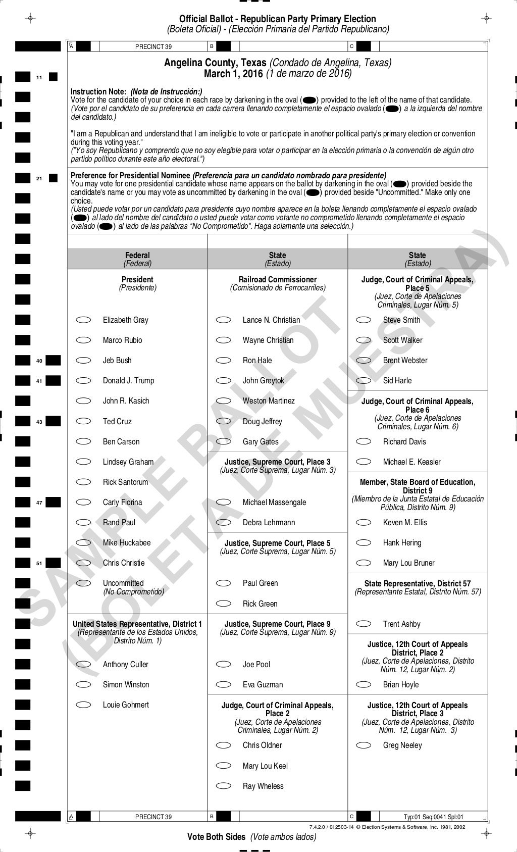 Republican Sample Ballot 2024 Ambur Myrtle Gallery of Visuals