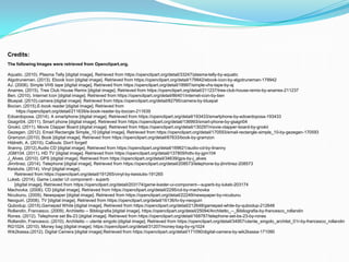 Reference continue
Jenkins, H. (2004). The Cultural Logic of Media Convergence . International Journal of Cultural Studies, 7(1), 33
-43. http://dx.doi.org/10.1177/1367877904040603
Lessig, L. (2008). RW, Revived. In Remix - Making Art and Commerce Thrive in the Hybrid Economy (pp. 51
83). Bloomsbury Academic. Retrieved from https://lms.curtin.edu.au
Manovich, L. (2009). The Practice of Everyday (Media) Life: From Mass Consumption to Mass Cultural
Production? Critical Inquiry, 35(2), 319-331. http://dx.doi.org/10.1086/596645
Moore, R. (2011, Feb 28). Copyright has become a minefield in the digital age. McClatchy - Tribune Business
News. Retrieved from http://search.proquest.com/docview/854033299?accountid=10382
New Media Rights. (2009). Best Practices for Creative Commons attributions - how to attribute works you reuse
under a Creative Commons license. Retrieved from
http://www.newmediarights.org/guide/how_to/creative_commons/best_practices_creative_commons_attributios
Openclipart. (n.d.). May Clipart Be Used? Retrieved from https://openclipart.org/may-clipart-be-used-
comparison
O’Reilly, T. (9.30.2005). What Is Web 2.0. Design Patterns and Business Models for the Next Generation of
Software. [Web]. Retrieved from http://www.oreilly.com/pub/a/web2/archive/what-is-web-20.html?page=1
Openclipart. (n.d.). May Clipart Be Used? Retrieved from https://openclipart.org/may-clipart-be-used-
comparison
Openclipart. (n.d.) Policies. Retrieved from https://openclipart.org/policies
Openclipart. (n.d.). Share. Retrieved from https://openclipart.org/share
Sturken, Marita. (2009). Visual techologies image reproduction and the copy. In Practices of looking :
introduction to visual culture, ch.5, pp 183-222. Oxford University Press. Retrieved from
http://edocs.library.curtin.edu.au/eres_display.cgi?url=dc60267026.pdf
Tay, J & Turner, G. (2009). Not the Apocalypse: Television Futures in the Digital Age. International Journal of
Digital Television, 1(1), 31-50. http://dx.doi.org/10.1386/idtv.1.1.31/1
 