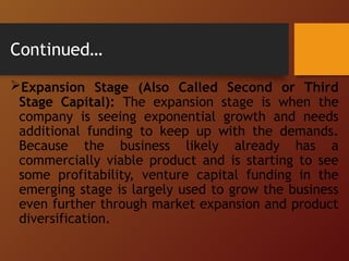 Angel Investment and Venture Capital Funding | PPT