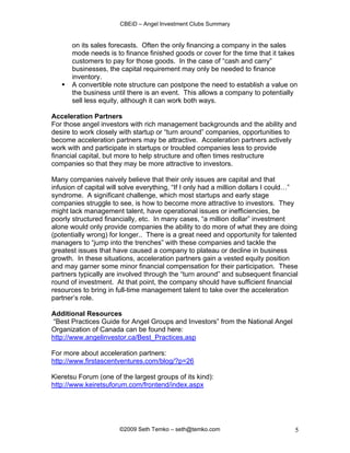 Angel Investment Clubs Summary | PDF