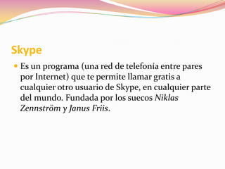 Esta nueva área del periodismo tiene que ver directamente con el desarrollo de las nuevas tecnologías y muy especialmente desde finales del siglo XX.WiFiConsiste en estándares para redes que no requieren de cables, y que funcionan en base a ciertos protocolos previamente establecidos. Si bien fue creado para acceder a cualquier tipo de rede local inalámbrica, hoy es muy frecuente que sea utilizado para establecer conexiones a Internet. Es una marca y también la sigla utilizada por la compañía que la creo para referirse a una tecnología de redes inalámbricas  Medios de comunicación en internetInternet no es (primariamente) un nuevo 'medio de comunicación', sino un nuevo 'canal' a través del cual puede transitar el tráfico de información de los medios de comunicación ya existentes. En un primer momento -en el que aún estamos-, por tanto, con Internet los 'medios de comunicación' tradicionales