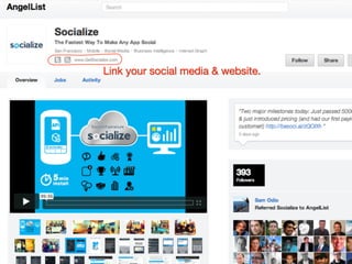 Link your social media & website.
 