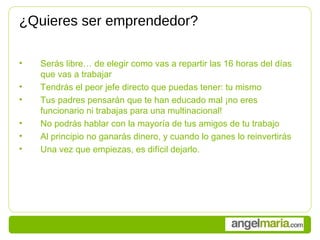 Diez recomendaciones de emprendedor a emprendedor. Angel María Herrera. Bubok y autor de "La aventura de emprender"