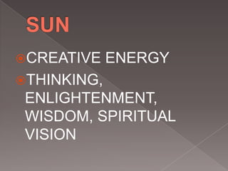 CREATIVE ENERGY
THINKING,
ENLIGHTENMENT,
WISDOM, SPIRITUAL
VISION
 