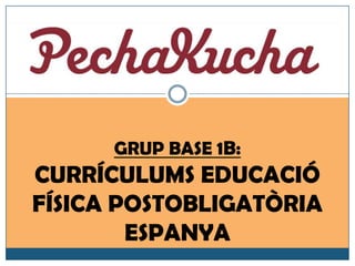 GRUP BASE 1B:
CURRÍCULUMS EDUCACIÓ
FÍSICA POSTOBLIGATÒRIA
ESPANYA
 