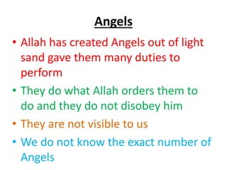 Tasks of Angels