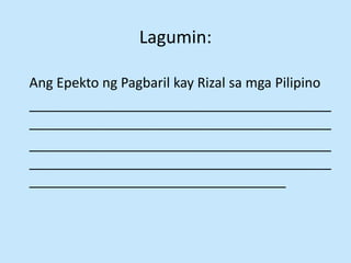 Ang Epekto ng Pagbaril kay Dr. Jose Rizal COT-RPMS Aligned