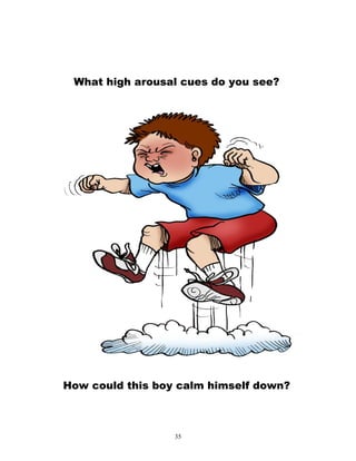 35
What high arousal cues do you see?
How could this boy calm himself down?
 