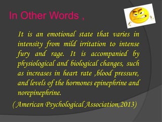 Anger and aggression ppt | PPTX