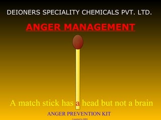 DEIONERS SPECIALITY CHEMICALS PVT. LTD.  ANGER MANAGEMENT 