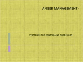 ANGER MANAGEMENT -
STRATEGIES FOR CONTROLLING AGGRESSION
 