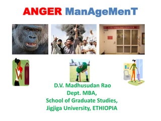ANGER ManAgeMenT
D.V. Madhusudan Rao
Dept. MBA,
School of Graduate Studies,
Jigjiga University, ETHIOPIA
 