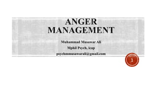 Muhammad Musawar Ali
Mphil Psych, icap
psychmmusawarali@gmail.com
1
 