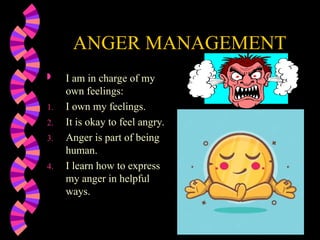 anger management Recognize situations, people, or thoughts that ...