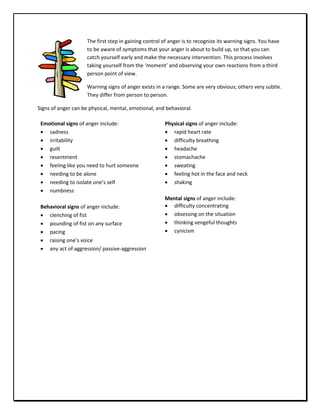 Anger management sample | PDF