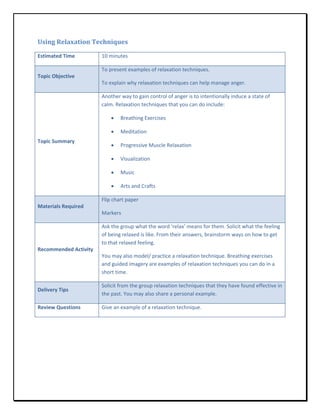 Anger management sample | PDF