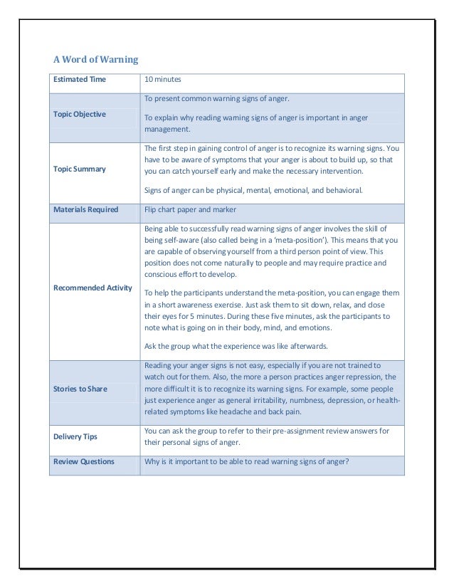 Anger management sample